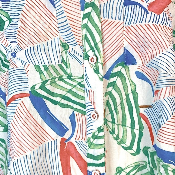 Anthropologie Maeve Women Sunseeker Umbrella Print Top Sleeveless Blouse Tank - Picture 4 of 12